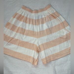 Liz Sport Striped Peach and White Women's Shorts 100% Cotton L